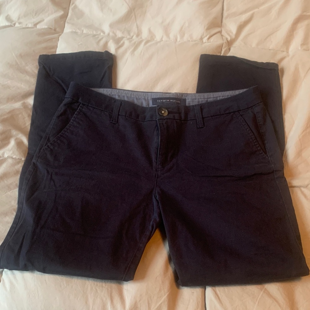 Tommy Hilfiger Navy Blue Straight Leg Chinos